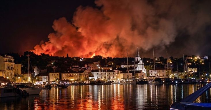 Súlyos erdőtűz Horvátországban: százakat menekítettek ki Brač szigetén